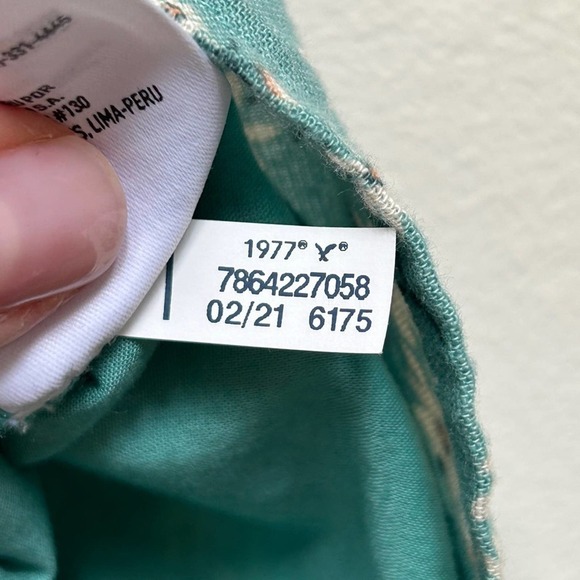 AE American Eagle Linen Blend Floral Tie Back Mini Dress in Mint, Size Small - Picture 13 of 13